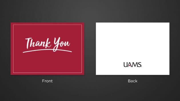 Mockup of the the Type thank you note template