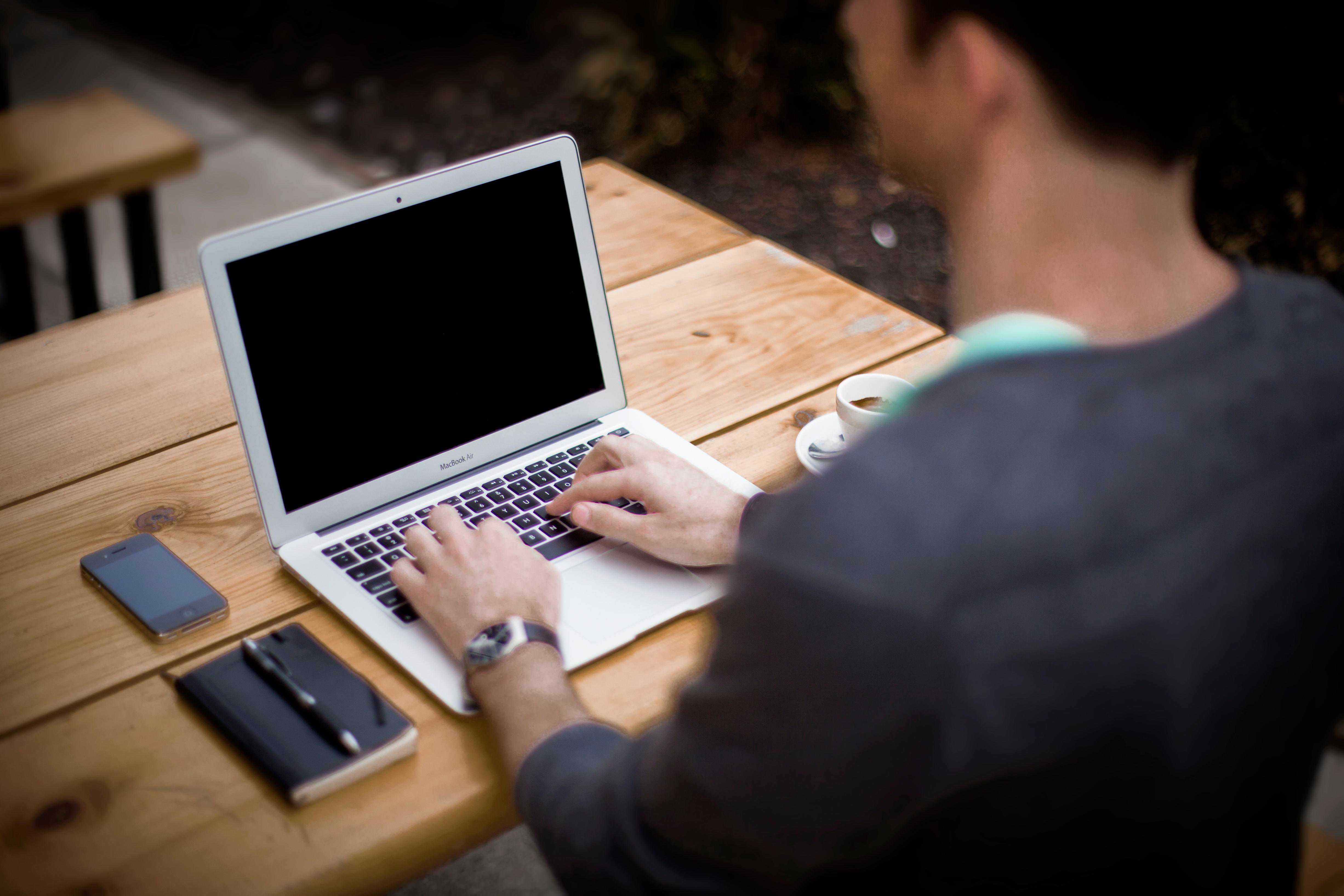 Man using a laptop