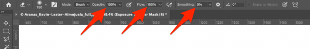 Configure the Eraser settings in Photoshop