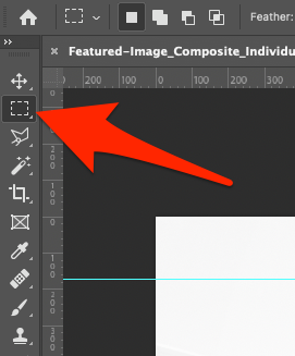 Select the Rectangular Marquee Tool in Photoshop