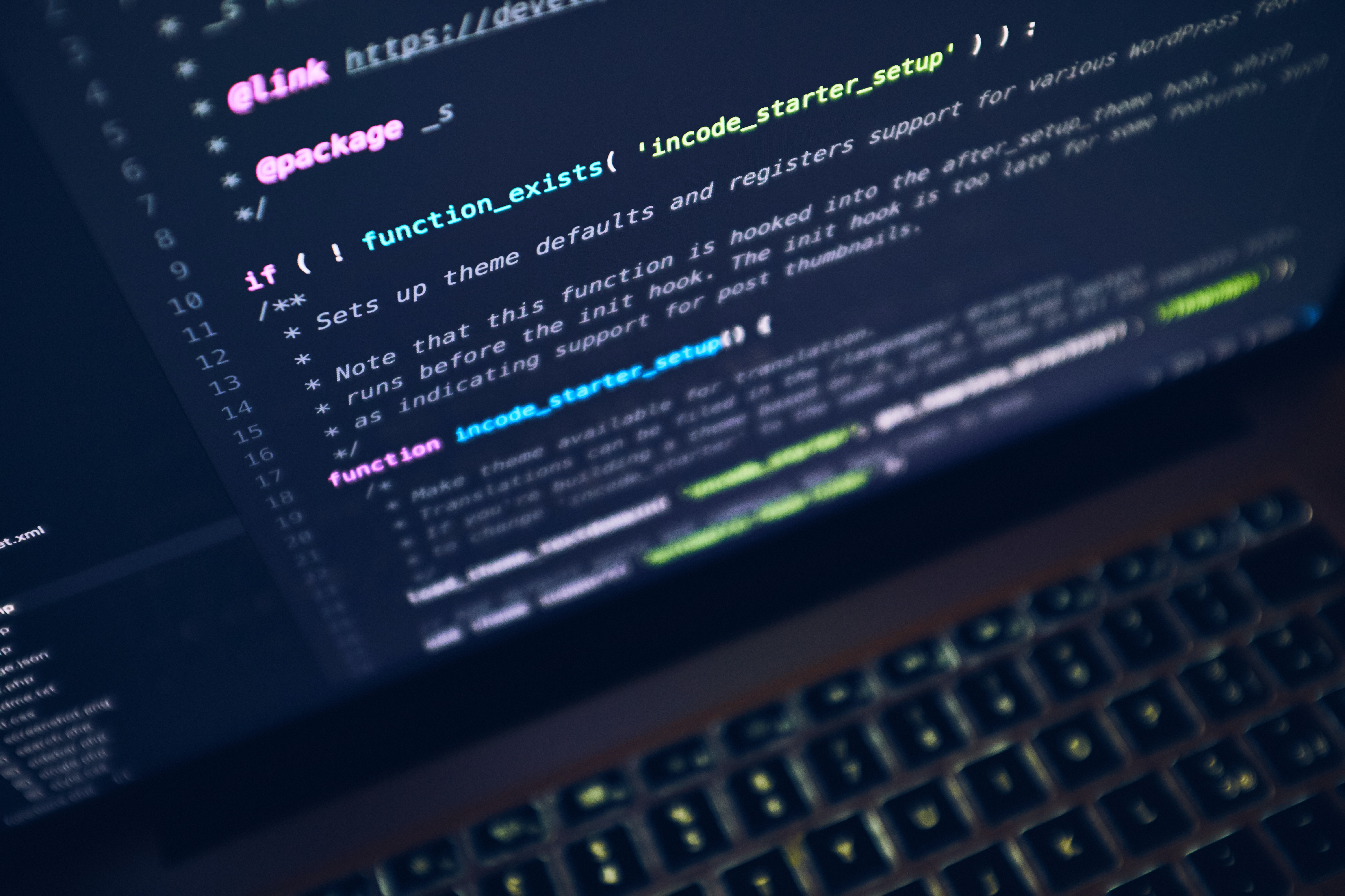Laptop screen showing code.